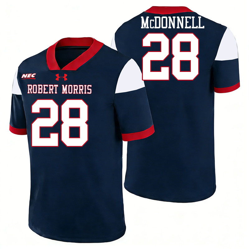 Robert Morris Colonials #28 Patrick McDonnell College Football Jerseys,Uniforms Stitched-Navy